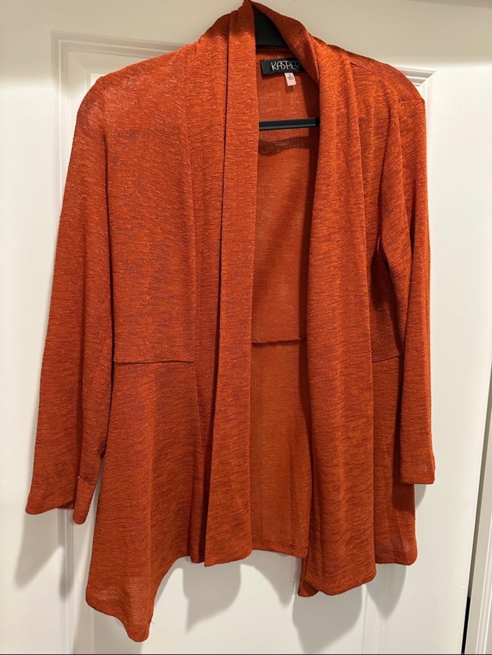 Kasper Women's Burnt Orange Open-Front Cardigan